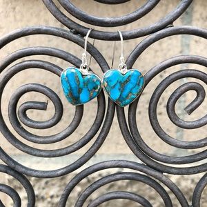 Jewelry - Turquoise Blue Copper Sterling Silver Earrings Jewelry - Turquoise Blue Copper Sterling Silver Earrings